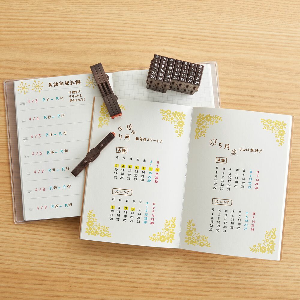 （まとめ買い）連結数字スタンプ 万年カレンダー 英語 GRJ-5ACE [x3]