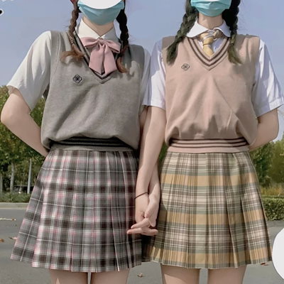制服　ベスト、スカートのみ Amazon.co.jp: JK 学生 ベスト スカート レディース 学生