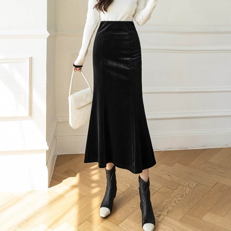 スカート タイトスカート マーメイドスカート ロングスカート ミモレ スリム 細身 マーメイド バックファスナー 中厚手 ベロア 大人可愛い きれいめ シンプル 上品 こなれ感 ガーリー カジュアル スカート タイトスカート マーメイドスカート ロングスカート ミモレ スリム 細身 マーメイド バックファスナー 中厚手 ベロア 大人可愛い きれいめ シンプル 上品 こなれ感 ガーリー カジュアル