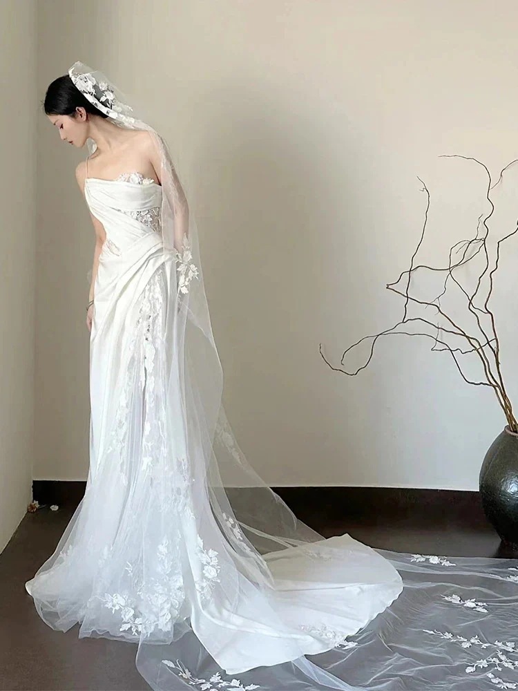 フレンチサテンレースのドレス パーティー ワンピース おしゃれ ウエディングドレス 韓国ファッション成人式 演奏会 発表会 卒業式 ドレスワンピース ロングドレス誕生日