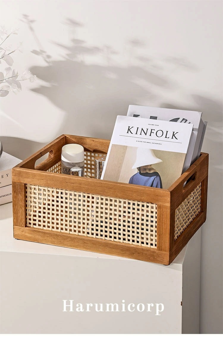 【即納828】木製デスクトップ収納ボックス 収納ケース 木製 卓上収納 藤編 小物入れ 多機能雑貨 長方形収納ボックス 玄関 収納 ボックス 収納盒 45*30*20 【即納828】木製デスクトップ収納ボックス 収納ケース 木製 卓上収納 藤編 小物入れ 多機能雑貨 長方形収納ボックス 玄関 収納 ボックス 収納盒 45*30*20