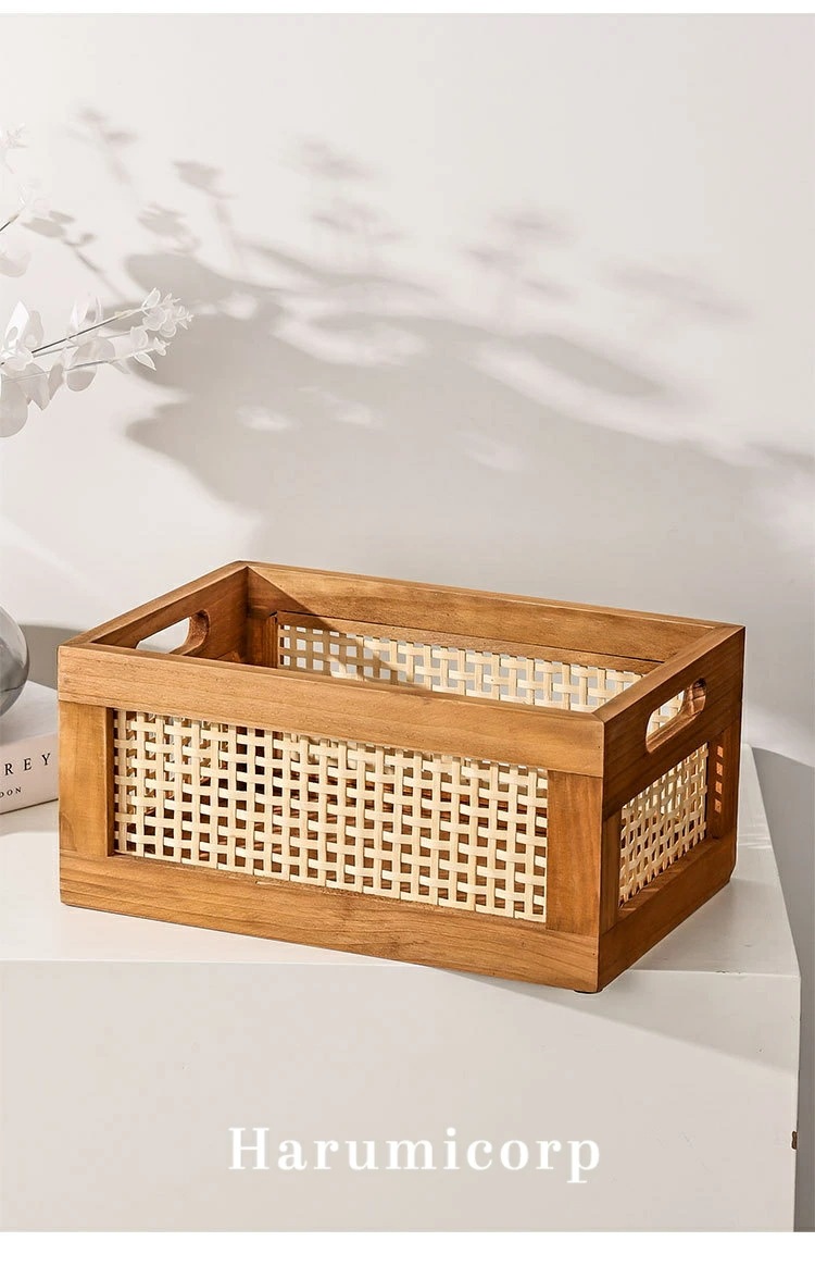 【即納828】木製デスクトップ収納ボックス 収納ケース 木製 卓上収納 藤編 小物入れ 多機能雑貨 長方形収納ボックス 玄関 収納 ボックス 収納盒 45*30*20 【即納828】木製デスクトップ収納ボックス 収納ケース 木製 卓上収納 藤編 小物入れ 多機能雑貨 長方形収納ボックス 玄関 収納 ボックス 収納盒 45*30*20