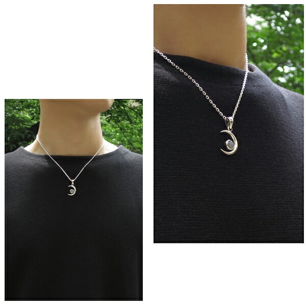 選べる3種類 三日月 ペンダントトップ (チェーンなし) シルバー925 ブラックスター