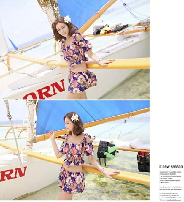 水着 4点セット 体型カバー 花柄 レディース水着 ビキニ ピンク ブラック グリーン バスト盛れる 隠したいところを隠す見せたいところを見せる ホルターネックワイヤー入りビキニ MIZUGI 海