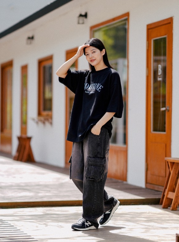【JEMUT】★送料・関税込★Sera Wide Cargo Denim Pants 899PAM2-GR-CHARCOAL1277441191.