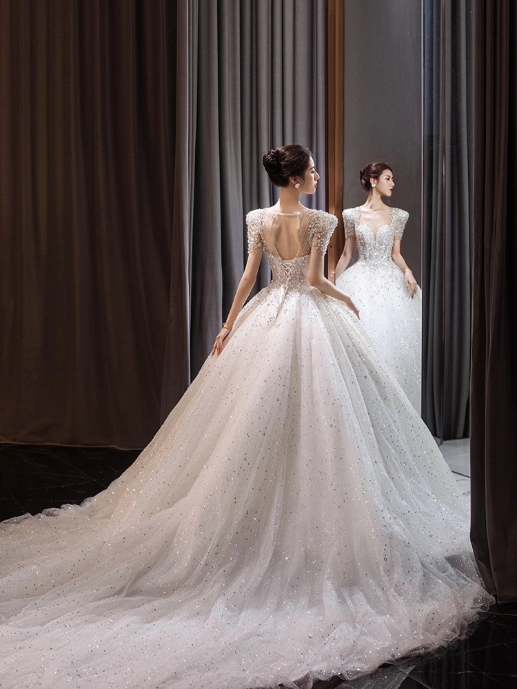 メイン ウェディングドレス 2024 花嫁 プリンセス 女性 スモール フレンチ ライト ハイエンド テクスチャ トレーリング 冬 メイン ウェディングドレス 2024 花嫁 プリンセス 女性 スモール フレンチ ライト ハイエンド テクスチャ トレーリング 冬