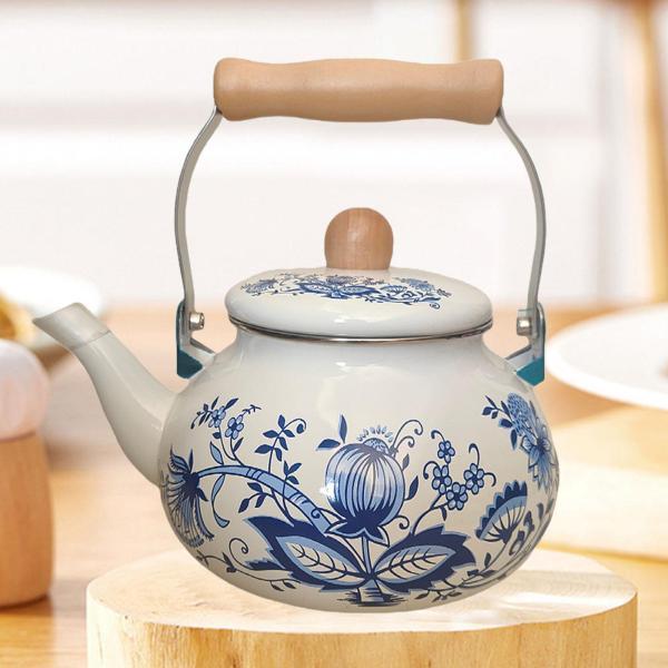 エナメルティーケトル 花柄エナメルポット 2.5L 大容量 ハンドル付き 磁器エナメルティーケトル パーティー キッチン 装飾 ティー エナメルティーケトル 花柄エナメルポット 2.5L 大容量 ハンドル付き 磁器エナメルティーケトル パーティー キッチン 装飾 ティー