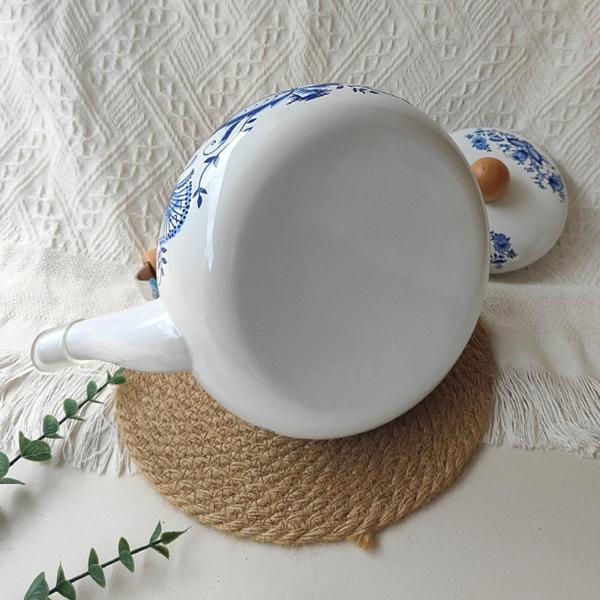 エナメルティーケトル 花柄エナメルポット 2.5L 大容量 ハンドル付き 磁器エナメルティーケトル パーティー キッチン 装飾 ティー エナメルティーケトル 花柄エナメルポット 2.5L 大容量 ハンドル付き 磁器エナメルティーケトル パーティー キッチン 装飾 ティー