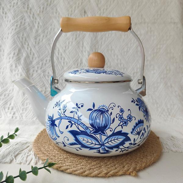 エナメルティーケトル 花柄エナメルポット 2.5L 大容量 ハンドル付き 磁器エナメルティーケトル パーティー キッチン 装飾 ティー エナメルティーケトル 花柄エナメルポット 2.5L 大容量 ハンドル付き 磁器エナメルティーケトル パーティー キッチン 装飾 ティー