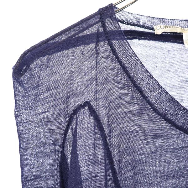 日本製 ウール 長袖 Vネック デザイン セーター SS ネイビー系 カットソー レディース 日本製 ウール 長袖 Vネック デザイン セーター SS ネイビー系 カットソー レディース