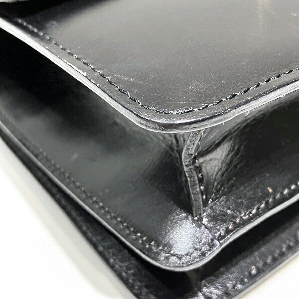 セリーヌ ダブルフラップ レザー ブラック バッグ ハンドバッグ レディース 【中古】 セリーヌ ダブルフラップ レザー ブラック バッグ ハンドバッグ レディース 【中古】