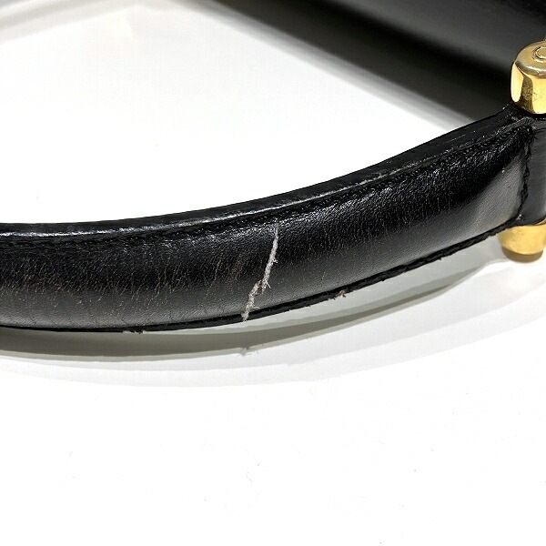 セリーヌ ダブルフラップ レザー ブラック バッグ ハンドバッグ レディース 【中古】 セリーヌ ダブルフラップ レザー ブラック バッグ ハンドバッグ レディース 【中古】