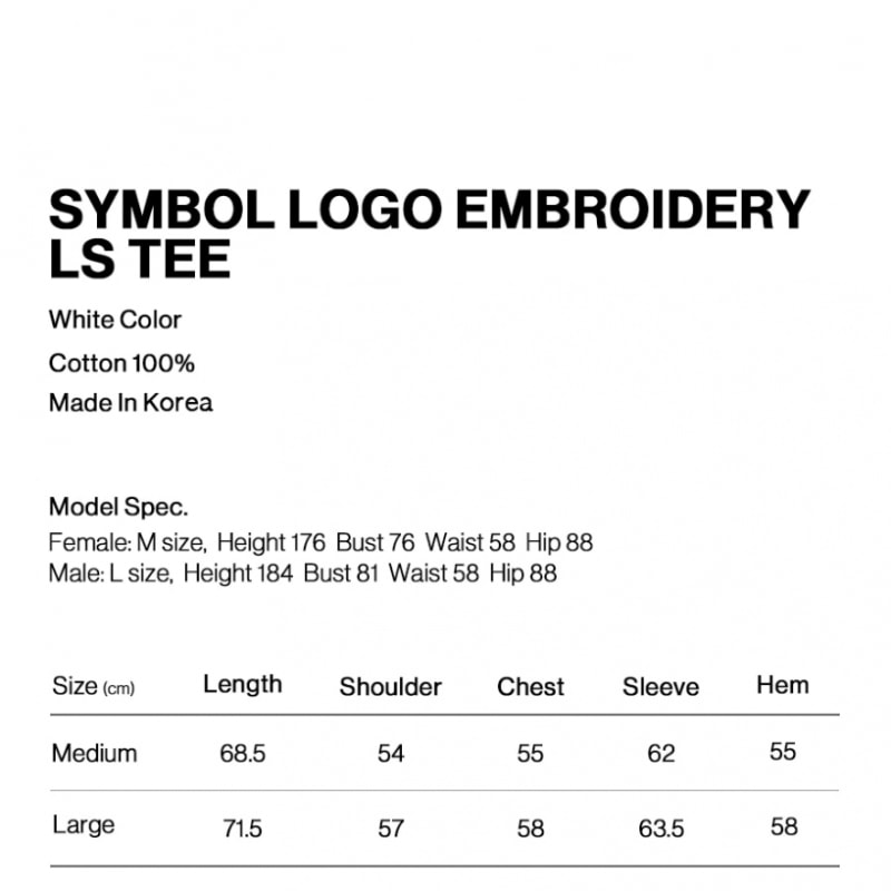 AMES-WORLDWIDE シンボルロゴ刺繍 LS T シャツ ホワイト