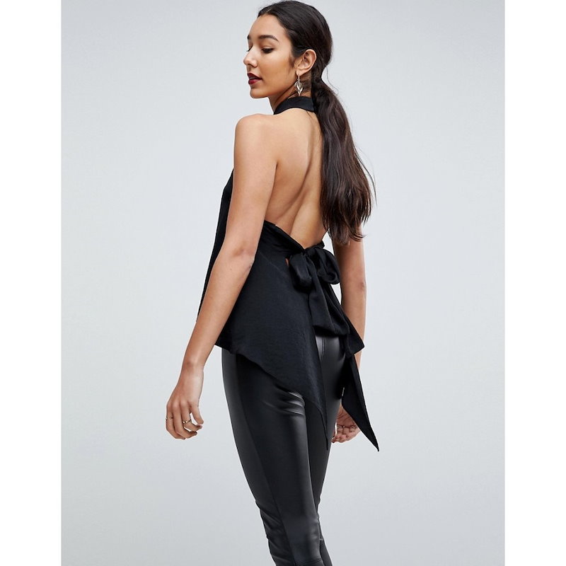 エイソス レディース トップス【ASOS TALL HiLo Halter Neck Drape Top】Black エイソス レディース トップス【ASOS TALL HiLo Halter Neck Drape Top】Black