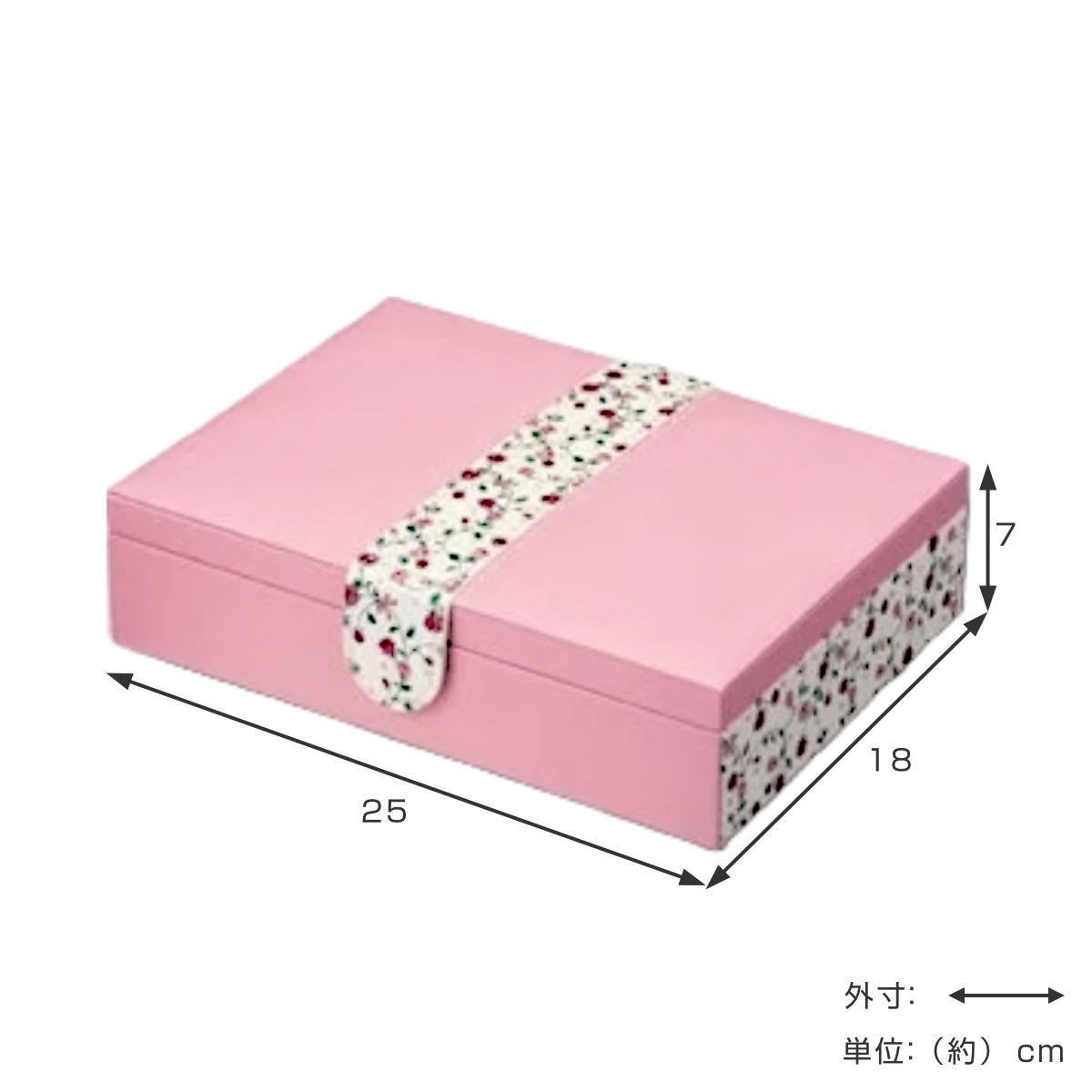 アクセサリーケース フラワー ジュエリーボックス Lサイズ 幅25x奥行18x高さ7cm レザー調 収納 アクセサリートレー ミラー付き ボックス 小物入れ 宝石箱 ネックレス リング ピアス