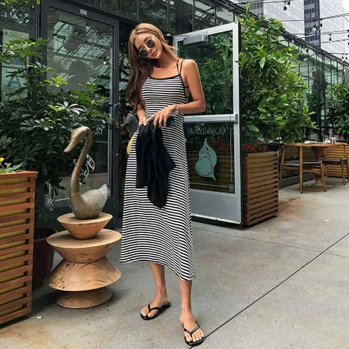 【急速出荷!】肌さわりのいい コットン キャミワンピ レースアップ ロングワンピース レディース ノースリーブ ボーダー キャミソールワンピース リゾート セクシー Aライン スカート カジュアル お 【急速出荷!】肌さわりのいい コットン キャミワンピ レースアップ ロングワンピース レディース ノースリーブ ボーダー キャミソールワンピース リゾート セクシー Aライン スカート カジュアル お