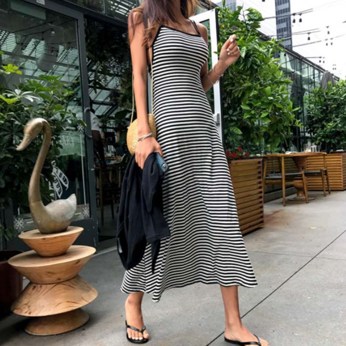 【急速出荷!】肌さわりのいい コットン キャミワンピ レースアップ ロングワンピース レディース ノースリーブ ボーダー キャミソールワンピース リゾート セクシー Aライン スカート カジュアル お 【急速出荷!】肌さわりのいい コットン キャミワンピ レースアップ ロングワンピース レディース ノースリーブ ボーダー キャミソールワンピース リゾート セクシー Aライン スカート カジュアル お