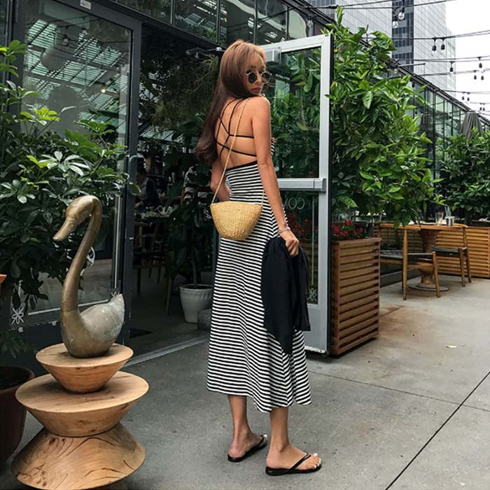 【急速出荷!】肌さわりのいい コットン キャミワンピ レースアップ ロングワンピース レディース ノースリーブ ボーダー キャミソールワンピース リゾート セクシー Aライン スカート カジュアル お 【急速出荷!】肌さわりのいい コットン キャミワンピ レースアップ ロングワンピース レディース ノースリーブ ボーダー キャミソールワンピース リゾート セクシー Aライン スカート カジュアル お