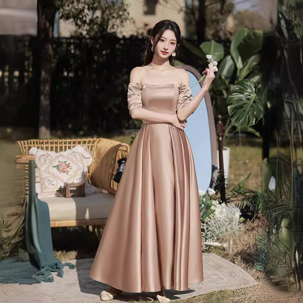 ブリスマイドドレス秋と冬のサテン女性の気質のためのハイエンドドレス結婚式の姉妹グループの親友ドレス ブリスマイドドレス秋と冬のサテン女性の気質のためのハイエンドドレス結婚式の姉妹グループの親友ドレス