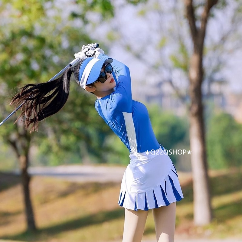 ゴルフウェア 2025 春夏 上下セット 長袖 Tシャツ プリーツスカ スカート 日焼け止め 速乾 ブルー 白 かわいい 痩せる 韓国風 レディース ゴルフスカート スポーツウェア テニスウェア ゴルフウェア 2025 春夏 上下セット 長袖 Tシャツ プリーツスカ スカート 日焼け止め 速乾 ブルー 白 かわいい 痩せる 韓国風 レディース ゴルフスカート スポーツウェア テニスウェア