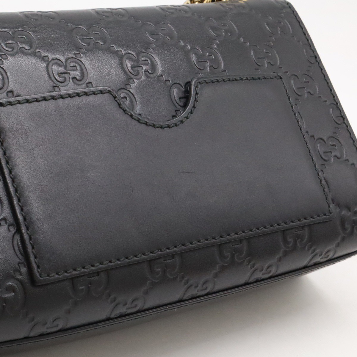 グッチシマ パドロック GG スモール ショルダーバッグ チェーンショルダー レザー ブラック 黒 ゴールド金具 409487 グッチシマ パドロック GG スモール ショルダーバッグ チェーンショルダー レザー ブラック 黒 ゴールド金具 409487