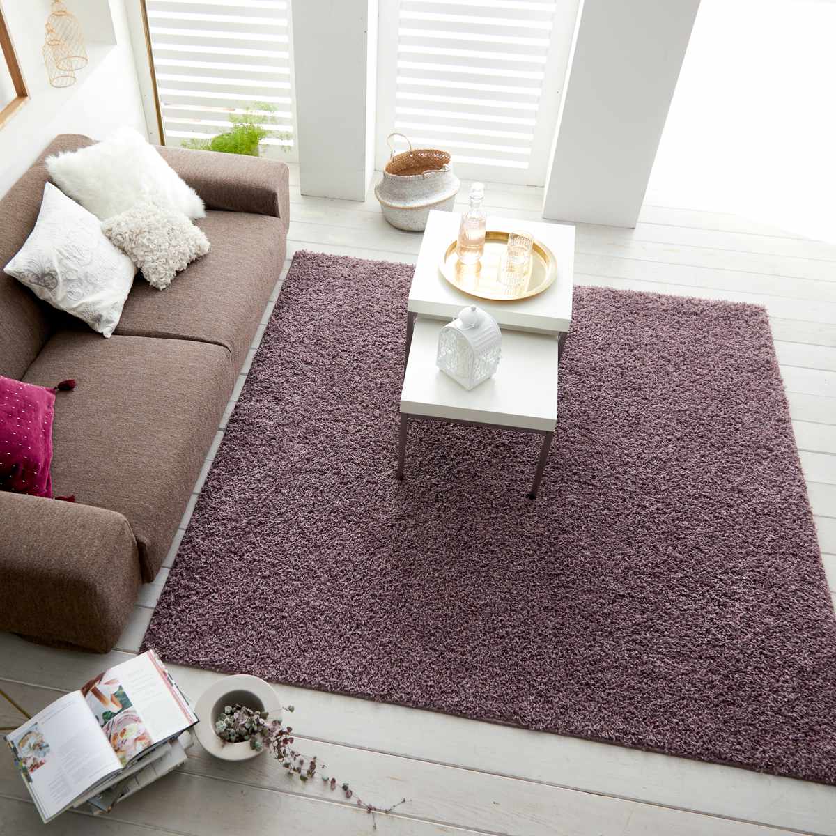 ラグ スミノエ ルーパス 130x190cm 防ダニ アレルブロック シャギーラグ ラグマット カーペット 絨毯 マット 機能ラグ 長方形 1.5畳 リビングマット アクセントラグ 滑り止め