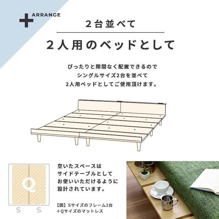 セミダブルベッド＋ブラックマットレスセット 高反発 3Dメッシュ USB/コンセント付き Duranta 北欧テイスト