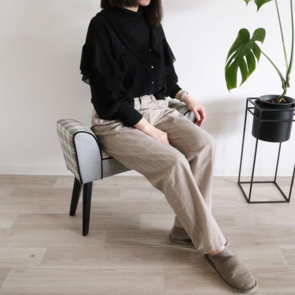 チェア 椅子 スツール レトロ かわいい アンティーク グレーチェック いす イス ソファ 1人掛け コンパクト スリム 座面高さ40cm チェア 椅子 スツール レトロ かわいい アンティーク グレーチェック いす イス ソファ 1人掛け コンパクト スリム 座面高さ40cm