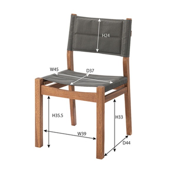 輝い 幅47cm [グレー] ダイニングチェア/食卓椅子 木製 軽量 取っ手付き アカシア材 椅子