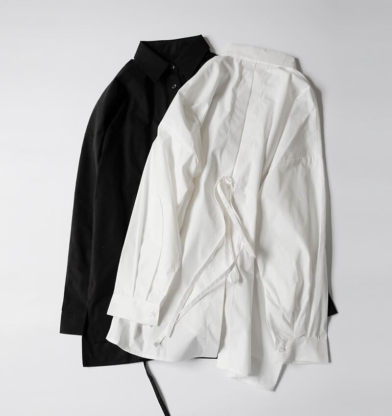 シャツ バックスリット BACK SLIT l モテ ラフ 白 かわいい 大人