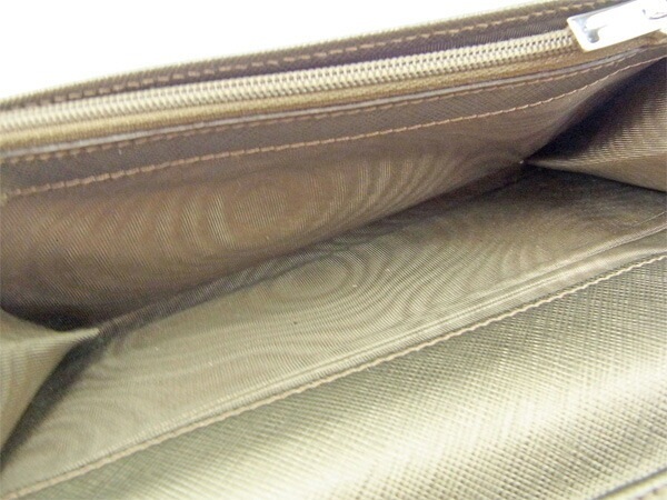 長財布 ファスナー付き長財布 ヴァラリボン グレー系 中古