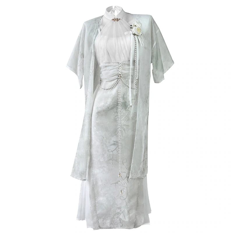 【フルセット】デザイン煙雨江南新韓国cos元素改良首掛けワンピース2点セット 【フルセット】デザイン煙雨江南新韓国cos元素改良首掛けワンピース2点セット