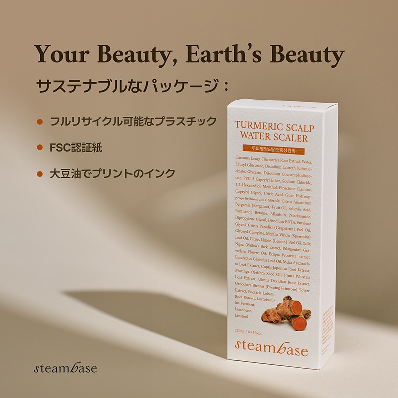 【公式】STEAMBASE Turmeric Scalp Water Scaler 250ml 2EA/シャンプー /韓国シャンプー/ヘアケア/正規品/天然植物由来の成分配合