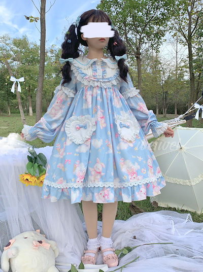 Qoo10] Lolita ロリータ 可愛いうさぎ 柄 : レディース服