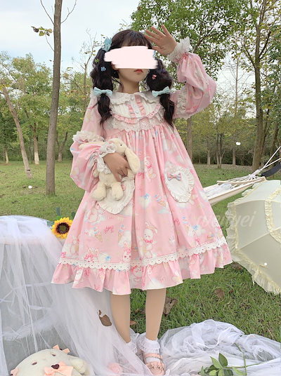 Qoo10] Lolita ロリータ 可愛いうさぎ 柄 : レディース服
