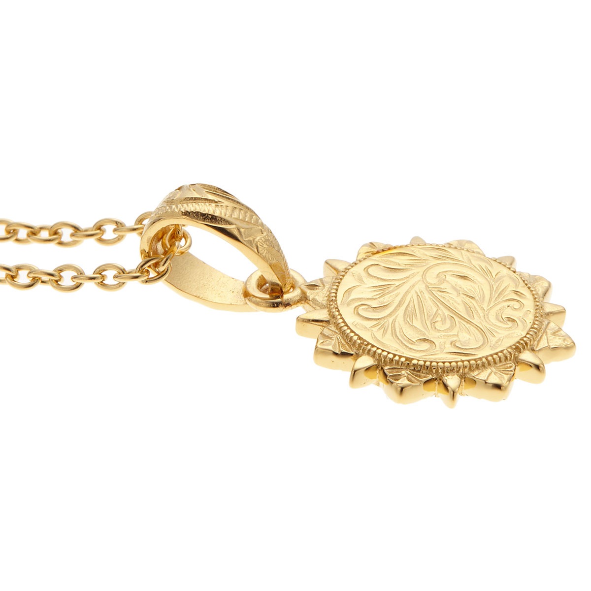 ネックレス メンズ サージカルステンレス製 ハワイアンジュエリー 太陽 サン スクロール マイレ ネックレス メンズ サージカルステンレス製 ハワイアンジュエリー 太陽 サン スクロール マイレ