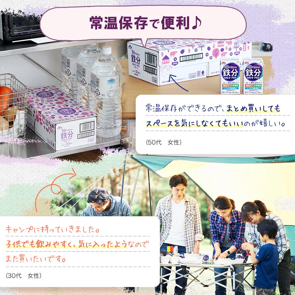森永 1日不足分の鉄分 のむヨーグルト プルーン 125ml 【常温保存品 鉄分 食物繊維 乳酸菌配合】×24本 mdprevattcaulkingandwaterproofing.com