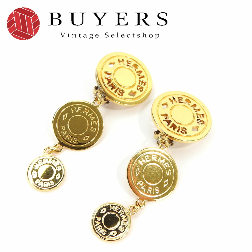 中古 エルメス イヤリング セリエ 3連 ゴールド GP メッキ アクセサリー ジュエリー 小物 レディース 女性 オシャレ HERMES earrings accessory