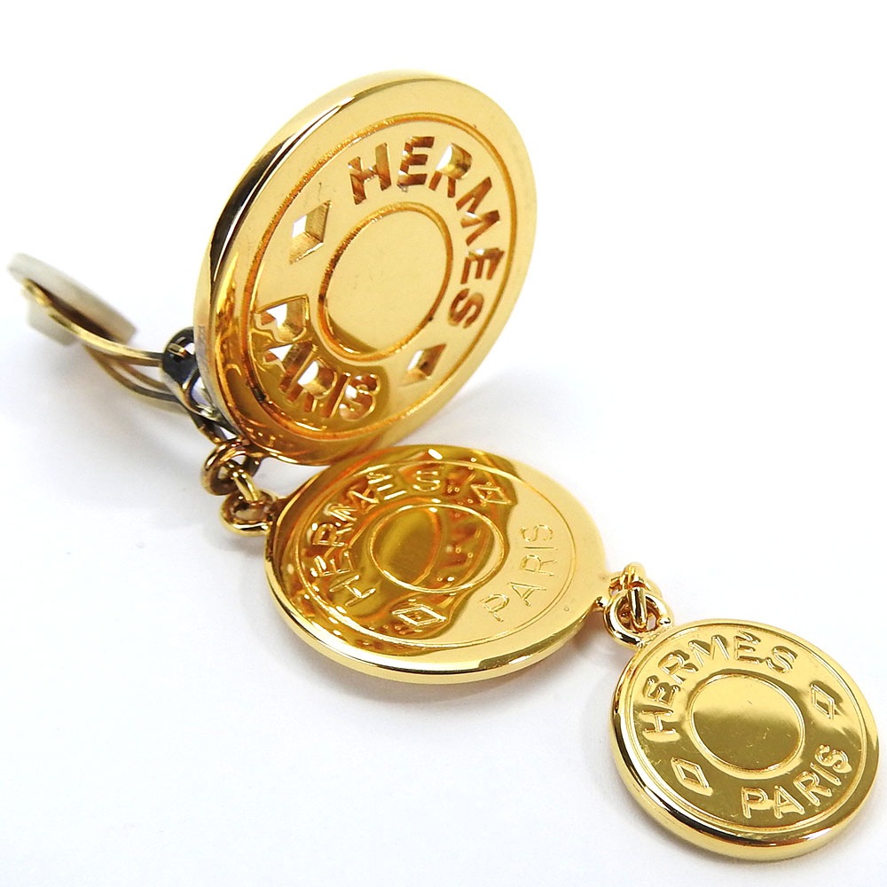中古 エルメス イヤリング セリエ 3連 ゴールド GP メッキ アクセサリー ジュエリー 小物 レディース 女性 オシャレ HERMES earrings accessory