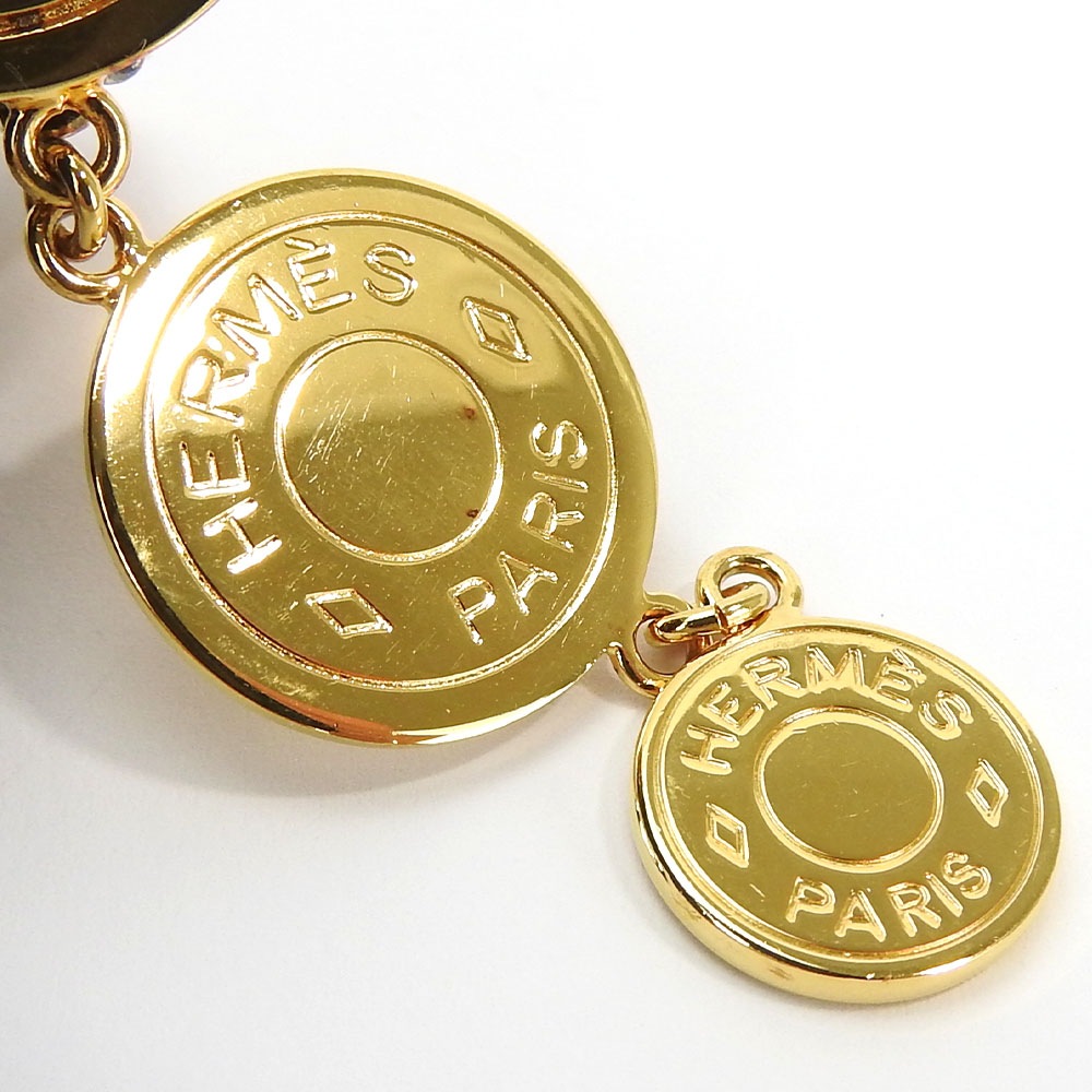 中古 エルメス イヤリング セリエ 3連 ゴールド GP メッキ アクセサリー ジュエリー 小物 レディース 女性 オシャレ HERMES earrings accessory