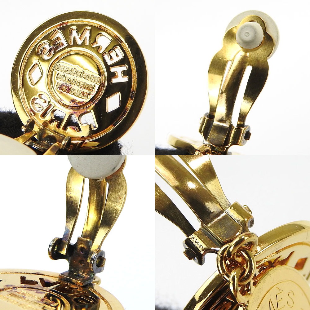 中古 エルメス イヤリング セリエ 3連 ゴールド GP メッキ アクセサリー ジュエリー 小物 レディース 女性 オシャレ HERMES earrings accessory