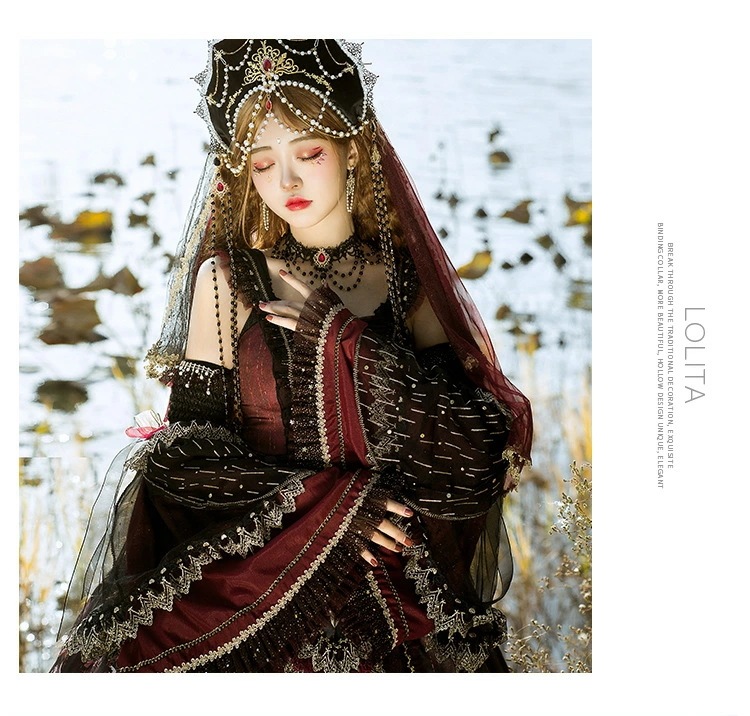 ハロウィン　コスプレ　ロリータ ワンピース ブラック ロリィタ　黒 ロリータファッション ロリィタファッション クラシカル ゴシック 大人 ふわふわ レース レディース ハロウイン 仮装 コスプレ