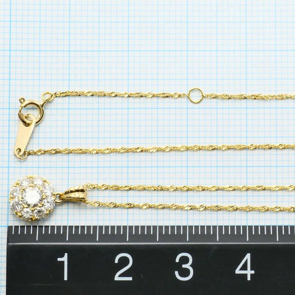 K18 18金 YG ネックレス ダイヤ 0.52 中古 K18 18金 YG ネックレス ダイヤ 0.52 中古