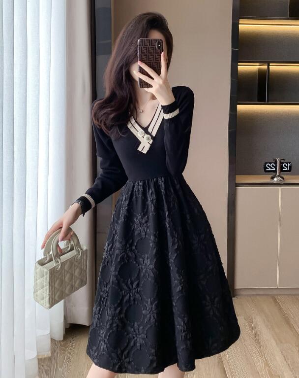 Vネック ワンピース レディース 30代 40代 Aラインワンピース フレアワンピース ひざ丈ワンピース ゆったり 長袖 お嬢様 大人可愛い 結婚式 二次会 披露宴 カジュアル 美シルエット 膝丈ワン Vネック ワンピース レディース 30代 40代 Aラインワンピース フレアワンピース ひざ丈ワンピース ゆったり 長袖 お嬢様 大人可愛い 結婚式 二次会 披露宴 カジュアル 美シルエット 膝丈ワン