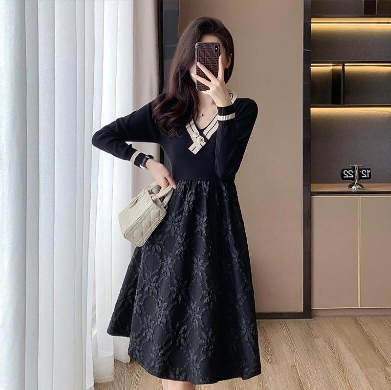 Vネック ワンピース レディース 30代 40代 Aラインワンピース フレアワンピース ひざ丈ワンピース ゆったり 長袖 お嬢様 大人可愛い 結婚式 二次会 披露宴 カジュアル 美シルエット 膝丈ワン Vネック ワンピース レディース 30代 40代 Aラインワンピース フレアワンピース ひざ丈ワンピース ゆったり 長袖 お嬢様 大人可愛い 結婚式 二次会 披露宴 カジュアル 美シルエット 膝丈ワン