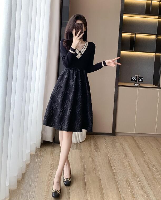 Vネック ワンピース レディース 30代 40代 Aラインワンピース フレアワンピース ひざ丈ワンピース ゆったり 長袖 お嬢様 大人可愛い 結婚式 二次会 披露宴 カジュアル 美シルエット 膝丈ワン Vネック ワンピース レディース 30代 40代 Aラインワンピース フレアワンピース ひざ丈ワンピース ゆったり 長袖 お嬢様 大人可愛い 結婚式 二次会 披露宴 カジュアル 美シルエット 膝丈ワン