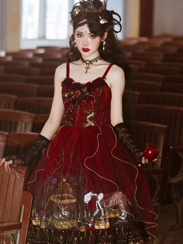 【短納期】ゴシックロリータJSKドレス腐った森ロリータジャンパースカート 【短納期】ゴシックロリータJSKドレス腐った森ロリータジャンパースカート