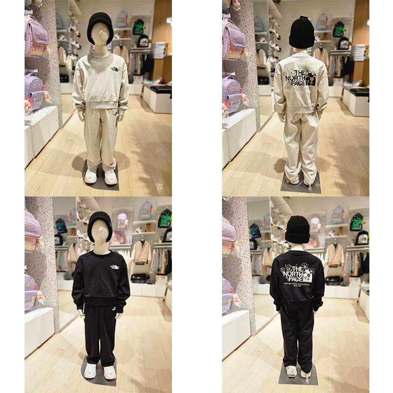 GS N GROOVE SET NM5MR04 セットアップ トレーナー スウェット スエット 上下 長袖 パンツ ジャージ トレーニングパンツ キッズ 男の子 女の子 ラウンド 綿 韓国 無地