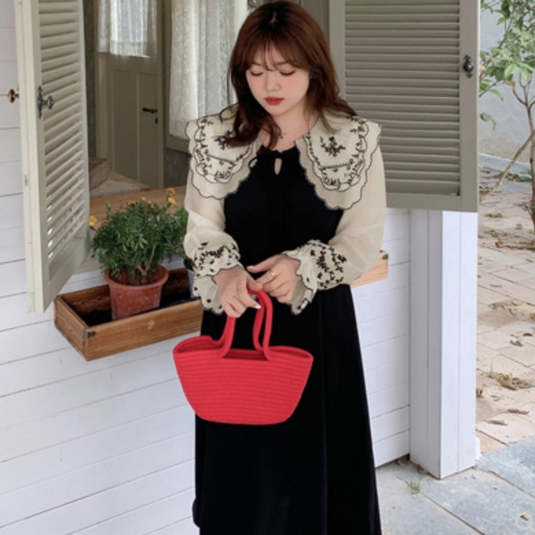 ワンピース デート フレアワンピース ミモレ ミモレ丈 袖あり 長袖 かわいい 大人可愛い きれいめ シンプル カジュアル 大人 上品 おしゃれ お洒落 主役級 存在感 春 秋 10代 20代 30代