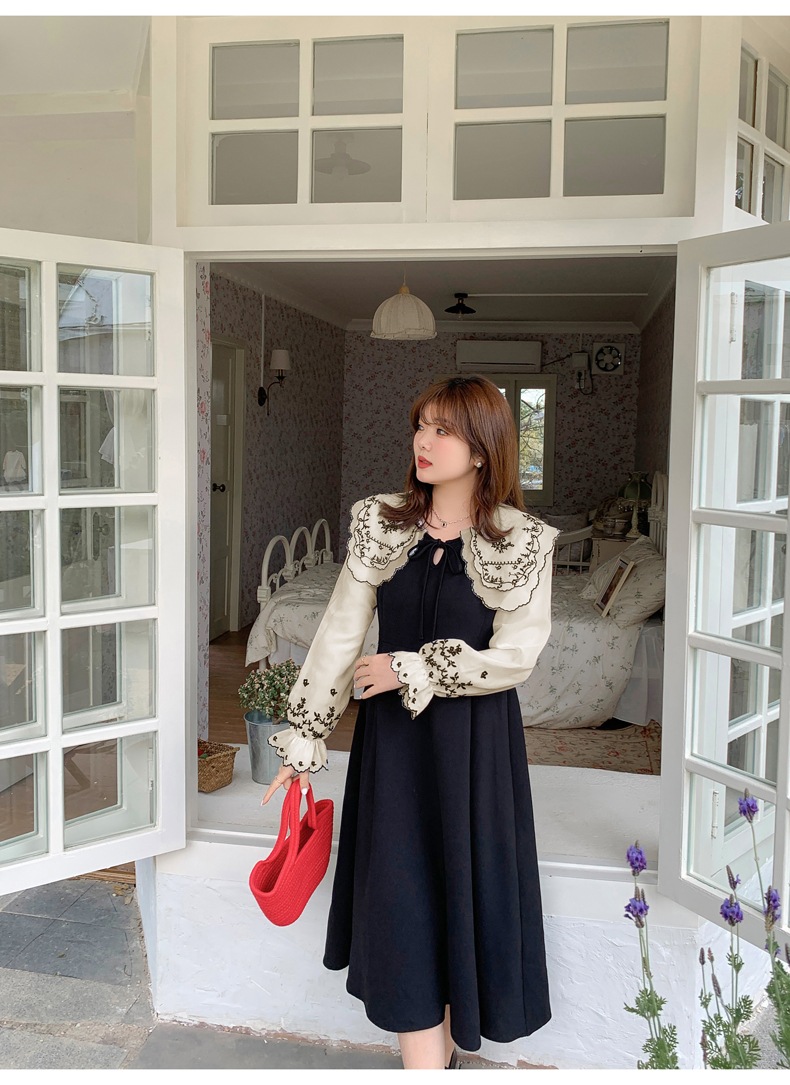 ワンピース デート フレアワンピース ミモレ ミモレ丈 袖あり 長袖 かわいい 大人可愛い きれいめ シンプル カジュアル 大人 上品 おしゃれ お洒落 主役級 存在感 春 秋 10代 20代 30代